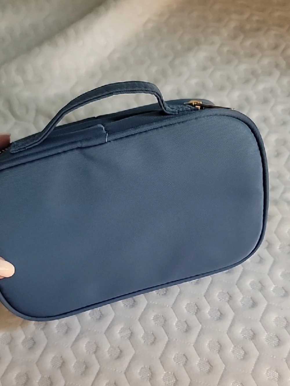 Life Is Good Slate Blue Double Compartment Cosmetic Pouch